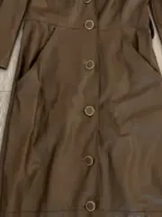 Vorschaubild 4 von Kunstleder Kleid Damen XS Braun Hemdblusenkleid Puffärmel