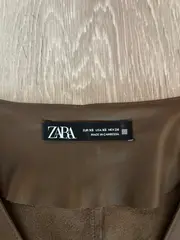 Vorschaubild 5 von Kunstleder Kleid Damen XS Braun Hemdblusenkleid Puffärmel