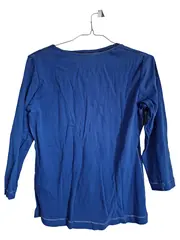 Vorschaubild 2 von Langarmshirt Damen Gr. 38 Blau Nieten Baumwolle Modern Print