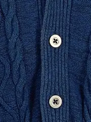 Vorschaubild 2 von Strickjacke Kinder Gr. 122-128 Blau Zopfmuster Baumwolle