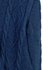 Vorschaubild 3 von Strickjacke Kinder Gr. 122-128 Blau Zopfmuster Baumwolle