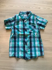 Vorschaubild 3 von Kinder Freizeithemd Gr. 128 kariert Kurzarm Mehrfarbig Casual