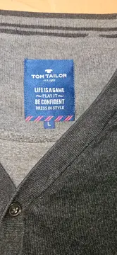 Vorschaubild 4 von Herren Pullover Gr. L Grau Meliert Baumwolle V-Ausschnitt