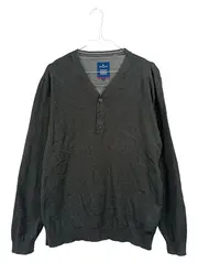 Vorschaubild 1 von Herren Pullover Gr. L Grau Meliert Baumwolle V-Ausschnitt