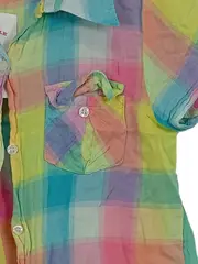 Vorschaubild 4 von Mädchen Freizeithemd kariert bunt Kurzarm Baumwolle Gr. 146