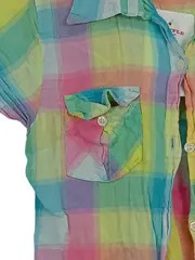 Vorschaubild 3 von Mädchen Freizeithemd kariert bunt Kurzarm Baumwolle Gr. 146