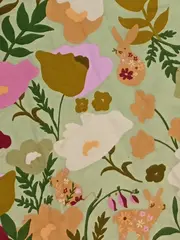 Vorschaubild 2 von Langarmshirt Blumenmuster Rüschen Grün Gr. 86 Baumwolle Mädchen