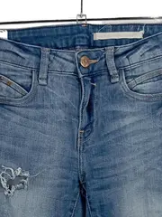 Vorschaubild 3 von Destroyed Jeans Damen W32/L29 Blau Skinny Ripped Denim