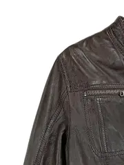Vorschaubild 4 von Lederjacke Damen Gr. 38 M Braun Echtleder Biker Style Übergang Casual