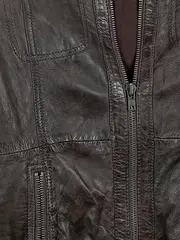 Vorschaubild 5 von Lederjacke Damen Gr. 38 M Braun Echtleder Biker Style Übergang Casual