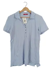Vorschaubild 1 von Damen Poloshirt Gr. 40/L Hellblau Baumwolle Kurzarm