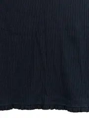 Vorschaubild 3 von Damen T-Shirt Gr. 38/M Schwarz Rippstrick Rüschen Kurzarm