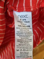 Vorschaubild 3 von Mädchen Kapuzenpullover Gr. 116 rot weiß gestreift Baumwolle Freizeit