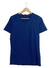 Vorschaubild 1 von Herren T-Shirt V-Ausschnitt Blau Gr. M/L Baumwolle Basic
