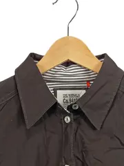 Vorschaubild 2 von Hemdbluse Damen Langarm Uni Braun Gr. 40/L Baumwolle Casual