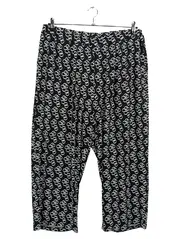 Vorschaubild 1 von Damen Stoffhose Gr. 50/5XL Schwarz Grafisch Freizeit