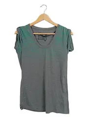 Vorschaubild 1 von G-Star Damen T-Shirt L/40 Grau Abstrakt Kurzarm Polyester Raffung