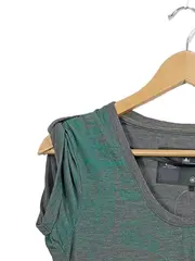 Vorschaubild 2 von G-Star Damen T-Shirt L/40 Grau Abstrakt Kurzarm Polyester Raffung