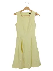 Vorschaubild 1 von Damen festliches Kleid Gr. 34/XS Gelb Elegant ärmellos Midikleid