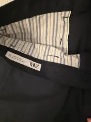 Vorschaubild 4 von Herren Stoffhose Casual Uni Schwarz Gr. W30 S Baumwolle Knopf