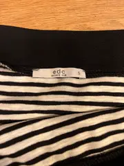 Vorschaubild 2 von Damen Rock Schwarz Gestreift Midi Gr. S 36