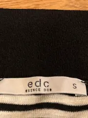 Vorschaubild 3 von Damen Rock Schwarz Gestreift Midi Gr. S 36