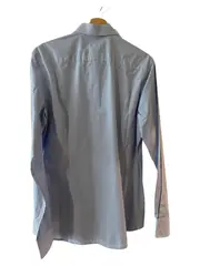 Vorschaubild 2 von Herren Business Hemd Kariert Blau Langarm Gr. 42 XL Baumwolle