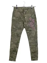 Vorschaubild 1 von BLUE FIRE CO Damen Cargohose Camouflage Blumen W26/L30 Oliv Stretch