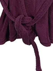 Vorschaubild 4 von Damen Morgenmantel Bademantel Gr. 42 XL Lila Kapuze Weich Fleece