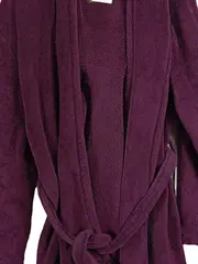Vorschaubild 3 von Damen Morgenmantel Bademantel Gr. 42 XL Lila Kapuze Weich Fleece