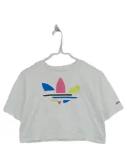 Vorschaubild 1 von Originals Kinder T-Shirt Cropped Trefoil Logo Weiß Gr. 146