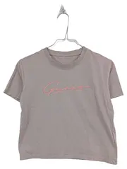 Vorschaubild 1 von Kinder T-Shirt Mädchen Gr. 146/152 Grau Rosa Logo Print Baumwolle