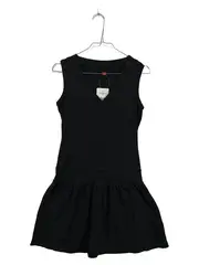 Vorschaubild 1 von Damen Freizeitkleid Gr. 36/S Schwarz Baumwolle V-Ausschnitt