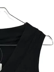 Vorschaubild 2 von Damen Freizeitkleid Gr. 36/S Schwarz Baumwolle V-Ausschnitt