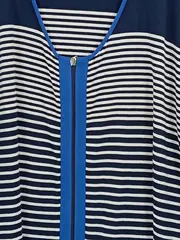 Vorschaubild 2 von Damen Strickjacke Gr. 52/54 Maritim Blau Weiß Gestreift