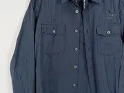 Vorschaubild 2 von Herren Freizeithemd Langarm Gestreift Blau Gr. XXL