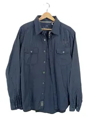 Vorschaubild 1 von Herren Freizeithemd Langarm Gestreift Blau Gr. XXL