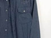 Vorschaubild 3 von Herren Freizeithemd Langarm Gestreift Blau Gr. XXL