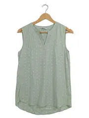 Vorschaubild 1 von Damen Bluse ärmellos Gr. 34 Grün Geometrisch Viskose