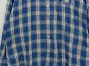 Vorschaubild 4 von Herren Freizeithemd Kariert Blau Gr. XL Langarm Baumwolle