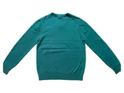 Vorschaubild 2 von Pullover Herren V-Ausschnitt Strickpullover Logo Grün Gr. M Baumwolle