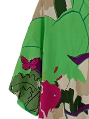 Vorschaubild 4 von Damen T-Shirt Gr. XL Grün Florales Muster Kurzarm Viskose