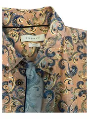 Vorschaubild 3 von Herren Freizeithemd Kurzarm Paisley Orange Gr. L Wolle