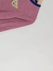 Vorschaubild 2 von Kinder Kleid Mädchen gestreift Teddy-Applikation Gr. 116 Rosa
