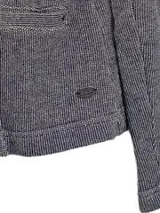 Vorschaubild 6 von Damen Blazer Gr. M Grau Gestreift Casual Baumwolle