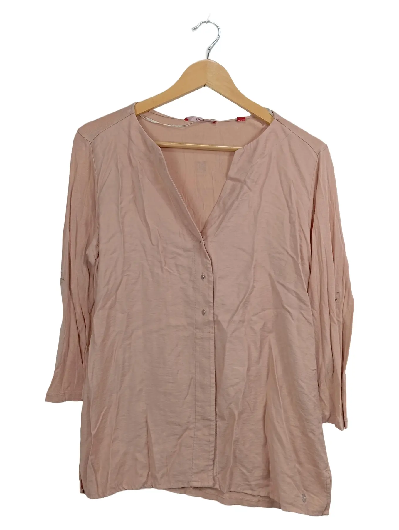 S.OLIVER Damen Bluse Langarm Viskose Freizeit Tunika Rosa Gr. 38 M