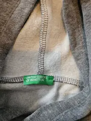 Vorschaubild 3 von Benetton Kinder Kapuzenpullover Hoodie Grau Gr. 122 Logo Baumwolle