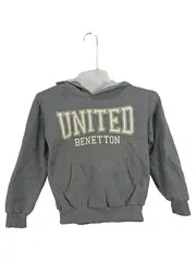 Vorschaubild 1 von Benetton Kinder Kapuzenpullover Hoodie Grau Gr. 122 Logo Baumwolle