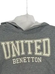 Vorschaubild 2 von Benetton Kinder Kapuzenpullover Hoodie Grau Gr. 122 Logo Baumwolle