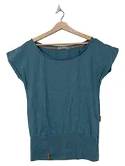 Vorschaubild 1 von Damen T-Shirt Gr. L Petrol Meliert Baumwolle Casual